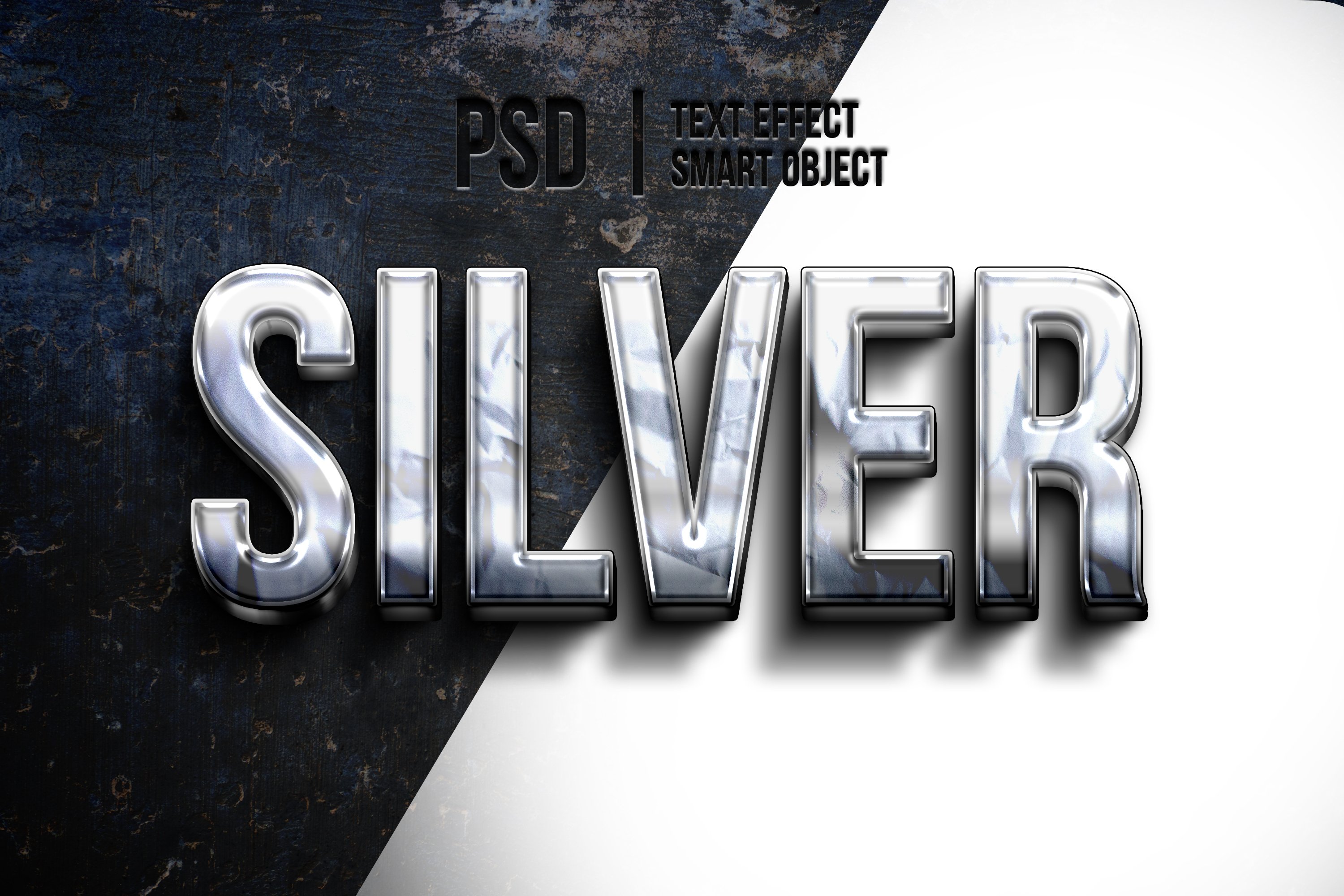 silver metal texture text effectpreview image.