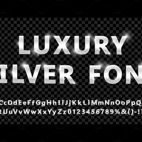 Shiny modern silver font isolated cover image.