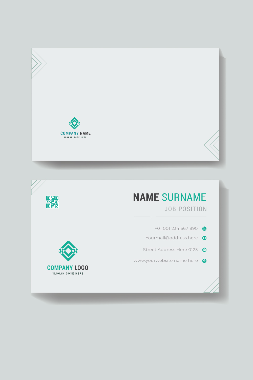 Simple Creative and clean corporate Business Card Layoutcorporate business card template layoutVector illustrationStationery design pinterest preview image.