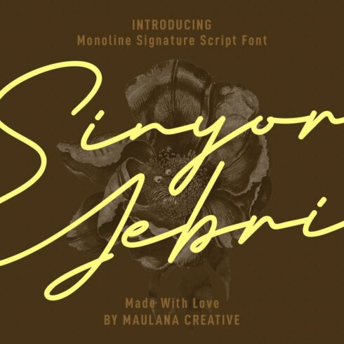 Sinyor Yebri Signature Script Font cover image.