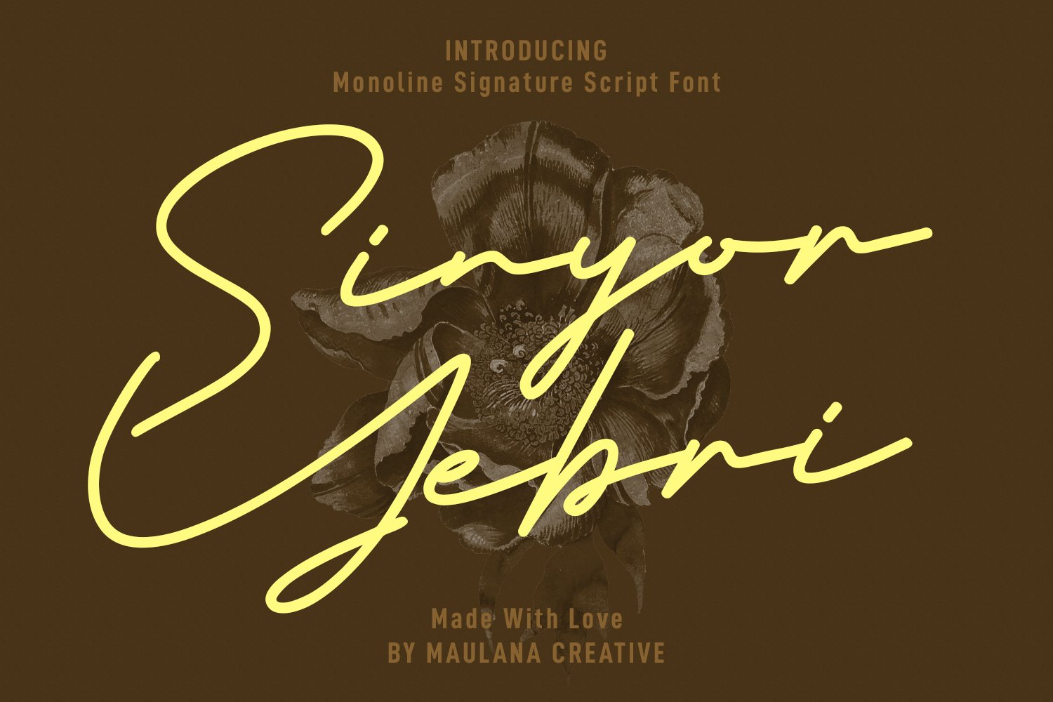 Sinyor Yebri Signature Script Font cover image.