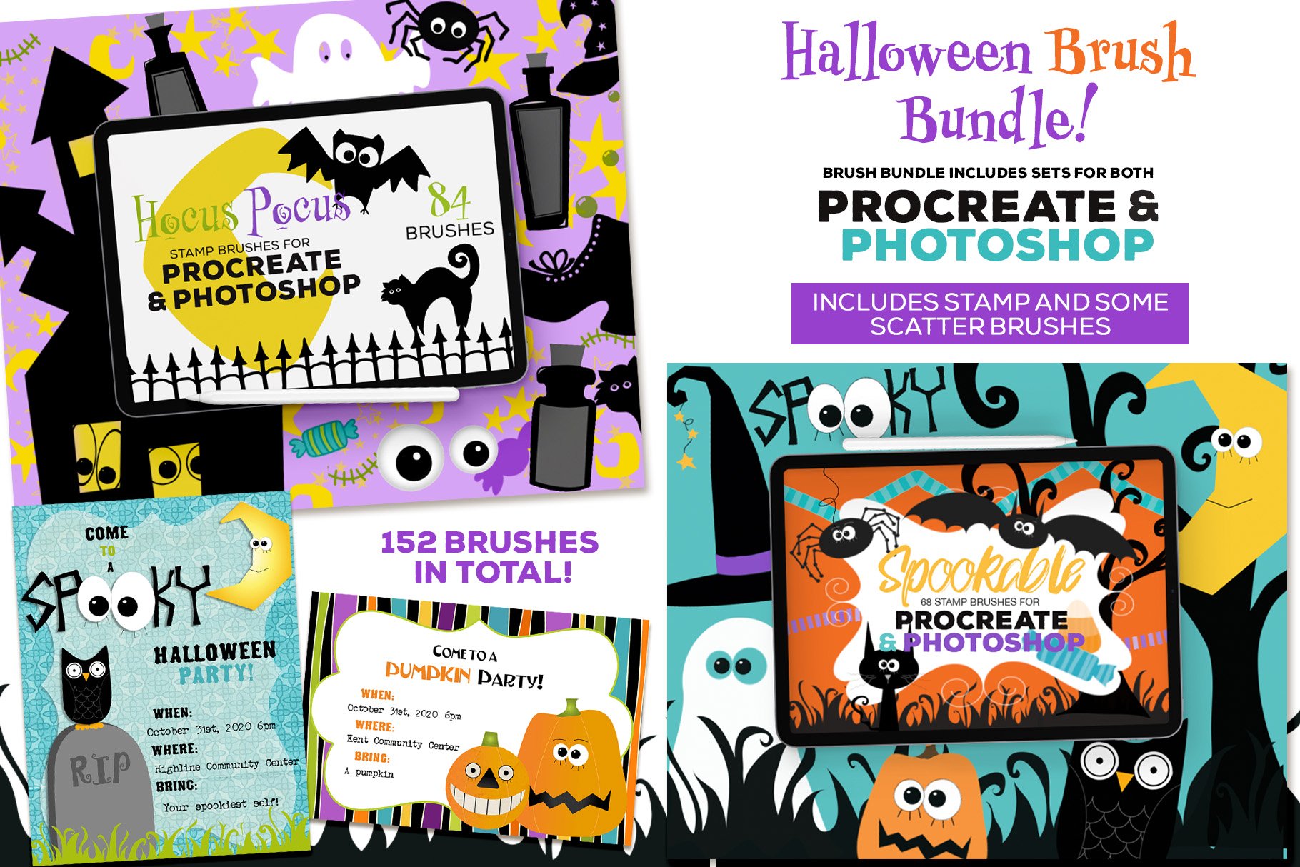 Halloween Brush Bundle Procreate PScover image.
