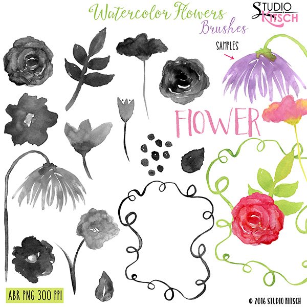 sk watercolorflowers brushes preview 225