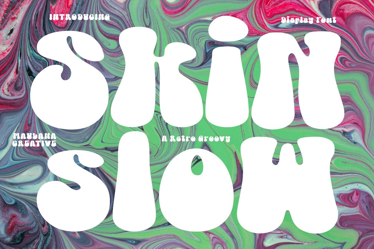 Skin Slow Retro Groofy Display Font cover image.