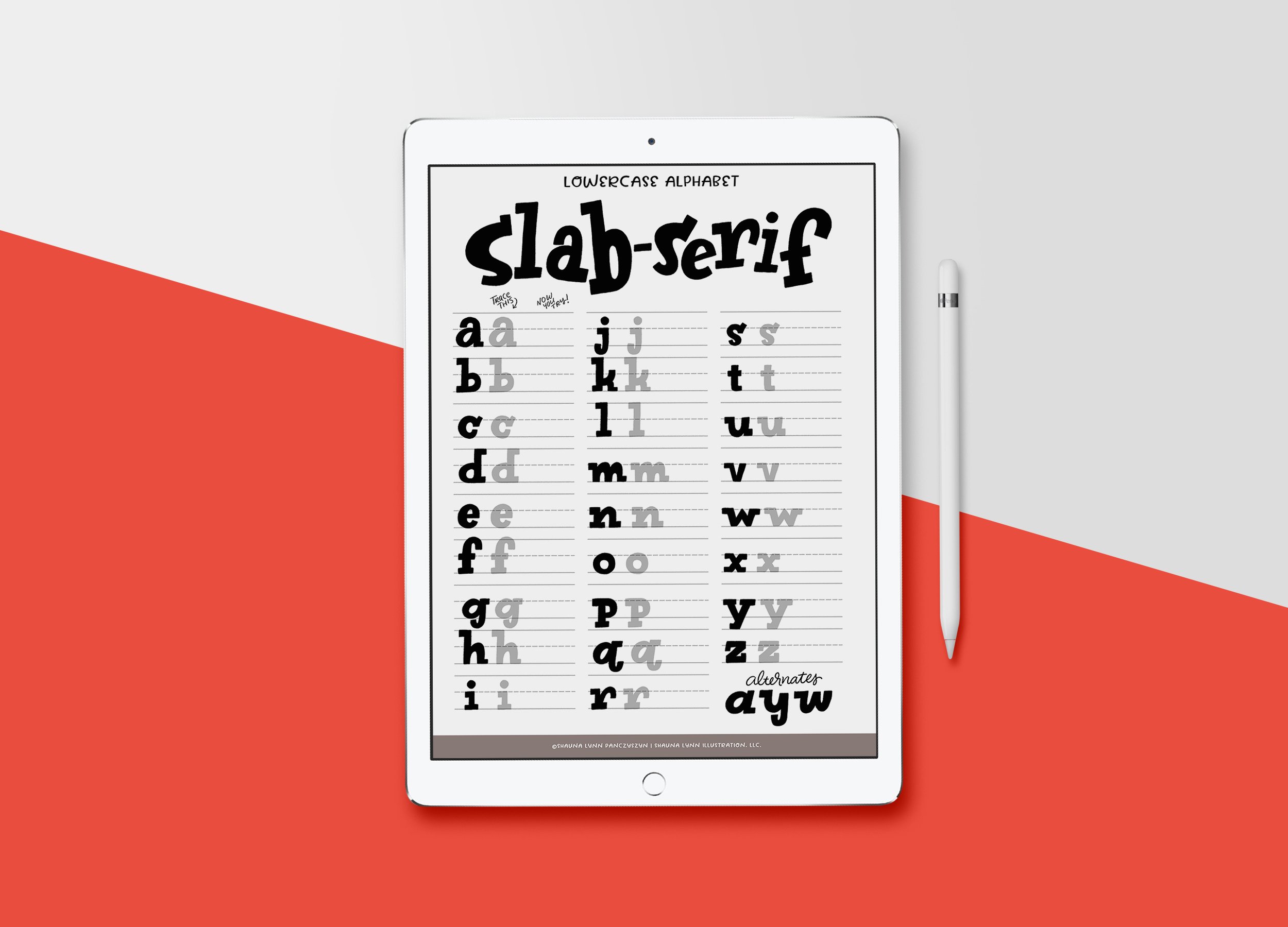 Slab-Serif Lettering Worksheetpreview image.