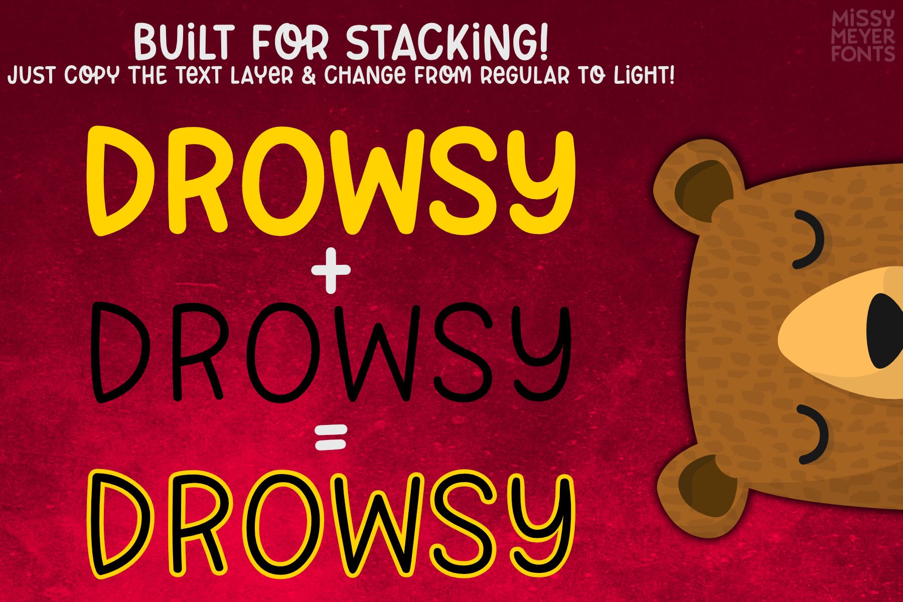 Sleepy Bear: a fun cute font pair! preview image.