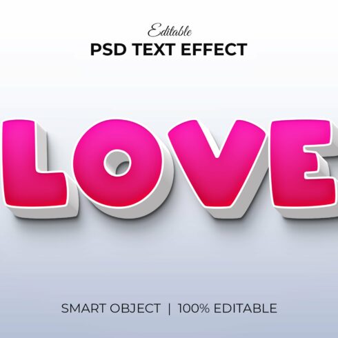 Love Text effect Photoshop mockupcover image.