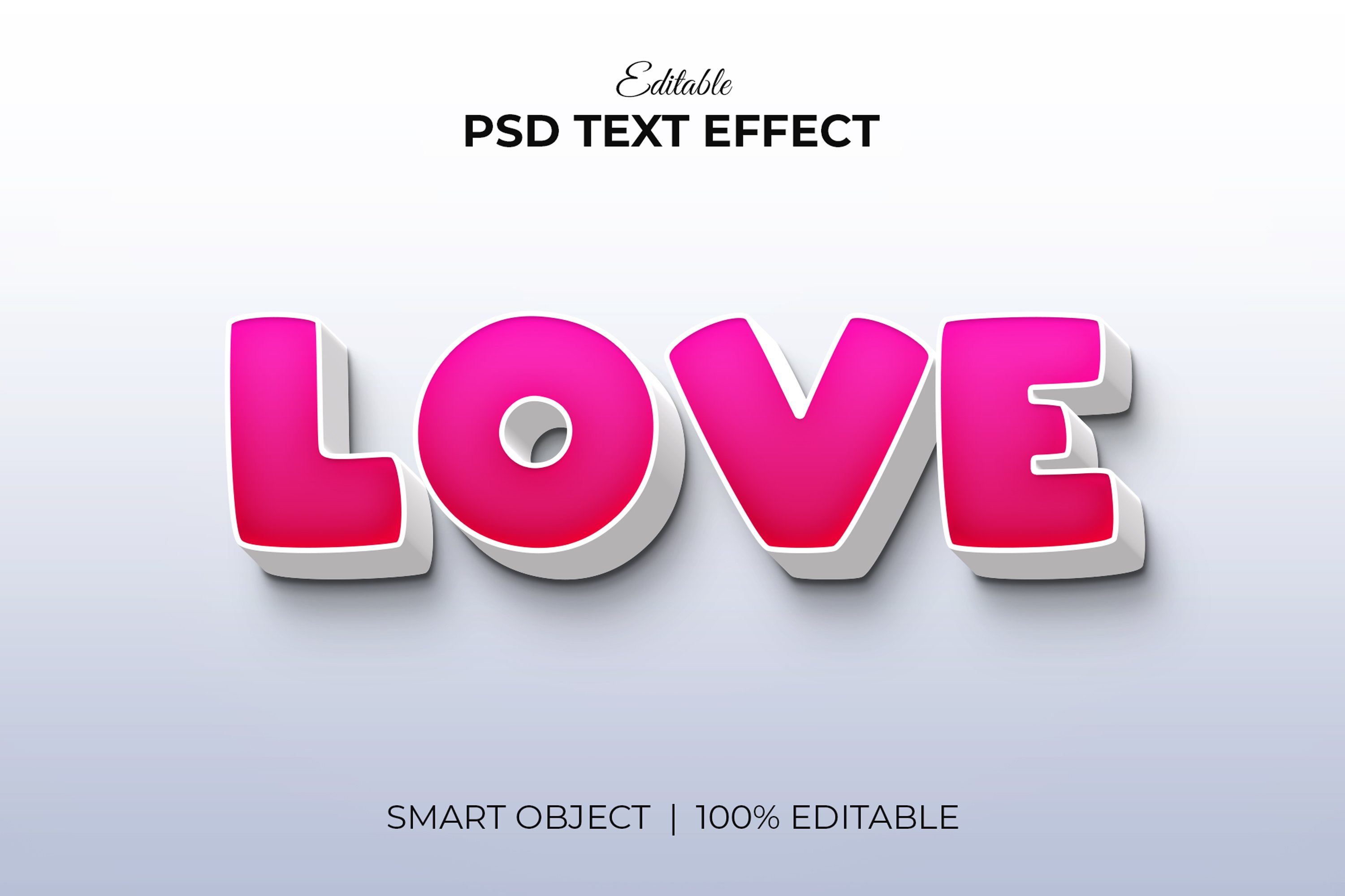 Love Text effect Photoshop mockupcover image.
