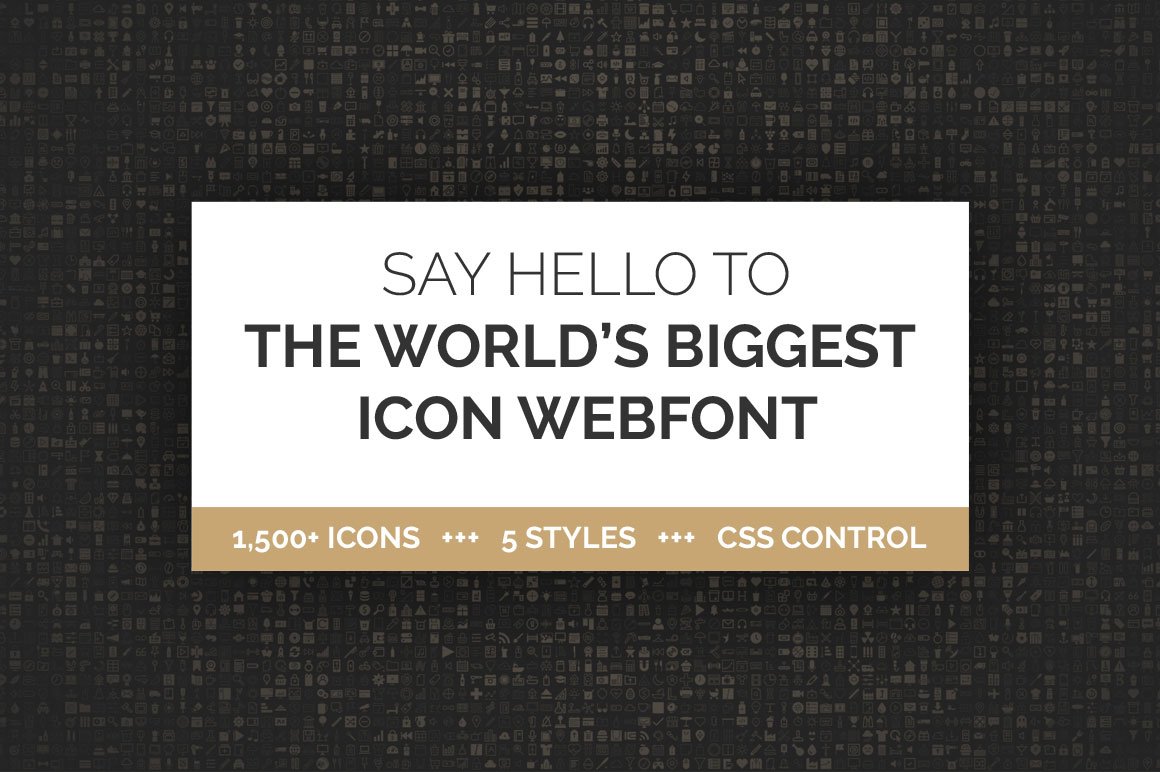 1500+ Icon Webfont in 5 Styles cover image.