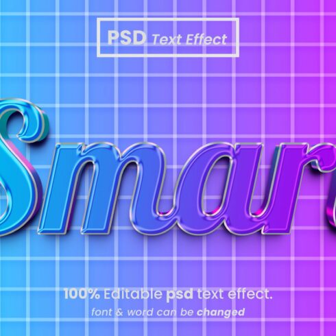 Smart 3d editable PSD text effectcover image.