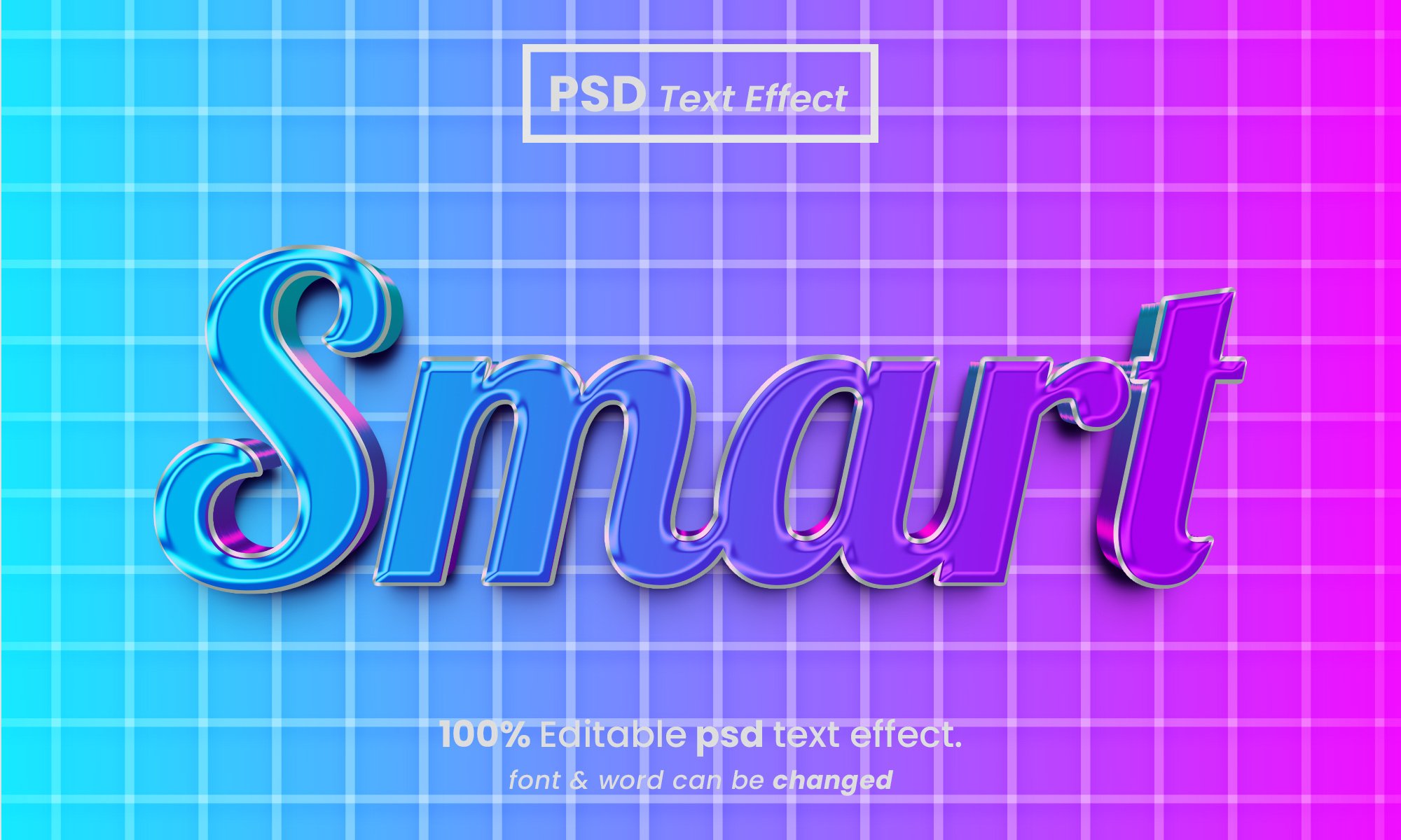Smart 3d editable PSD text effectcover image.