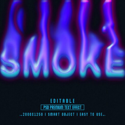 Smoke 3D Editable psd Text Effectcover image.