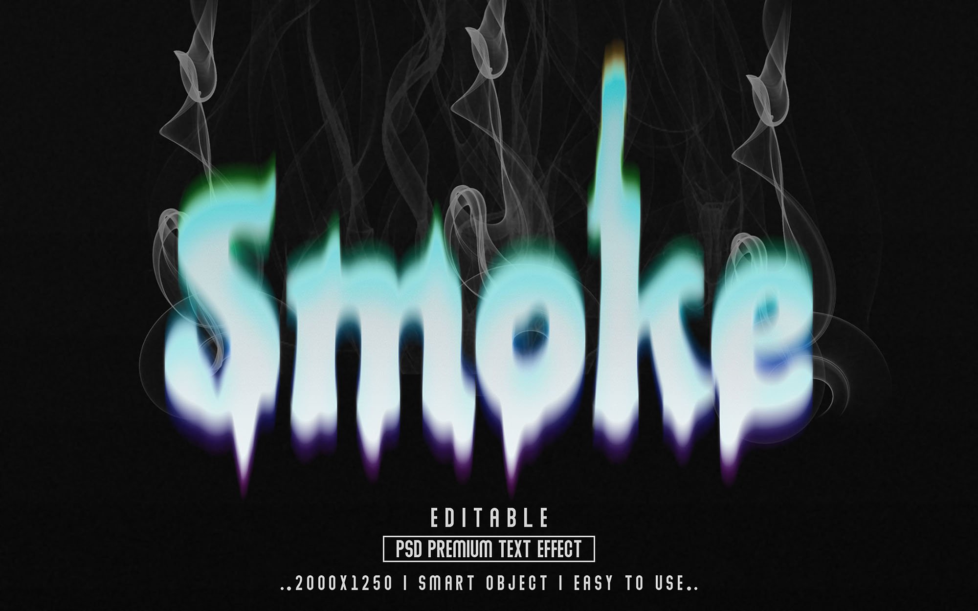 Smoke 3D Editable Text Effect stylecover image.