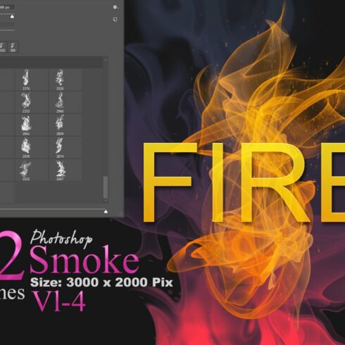 Fire and Smoke Photoshop Brushescover image.