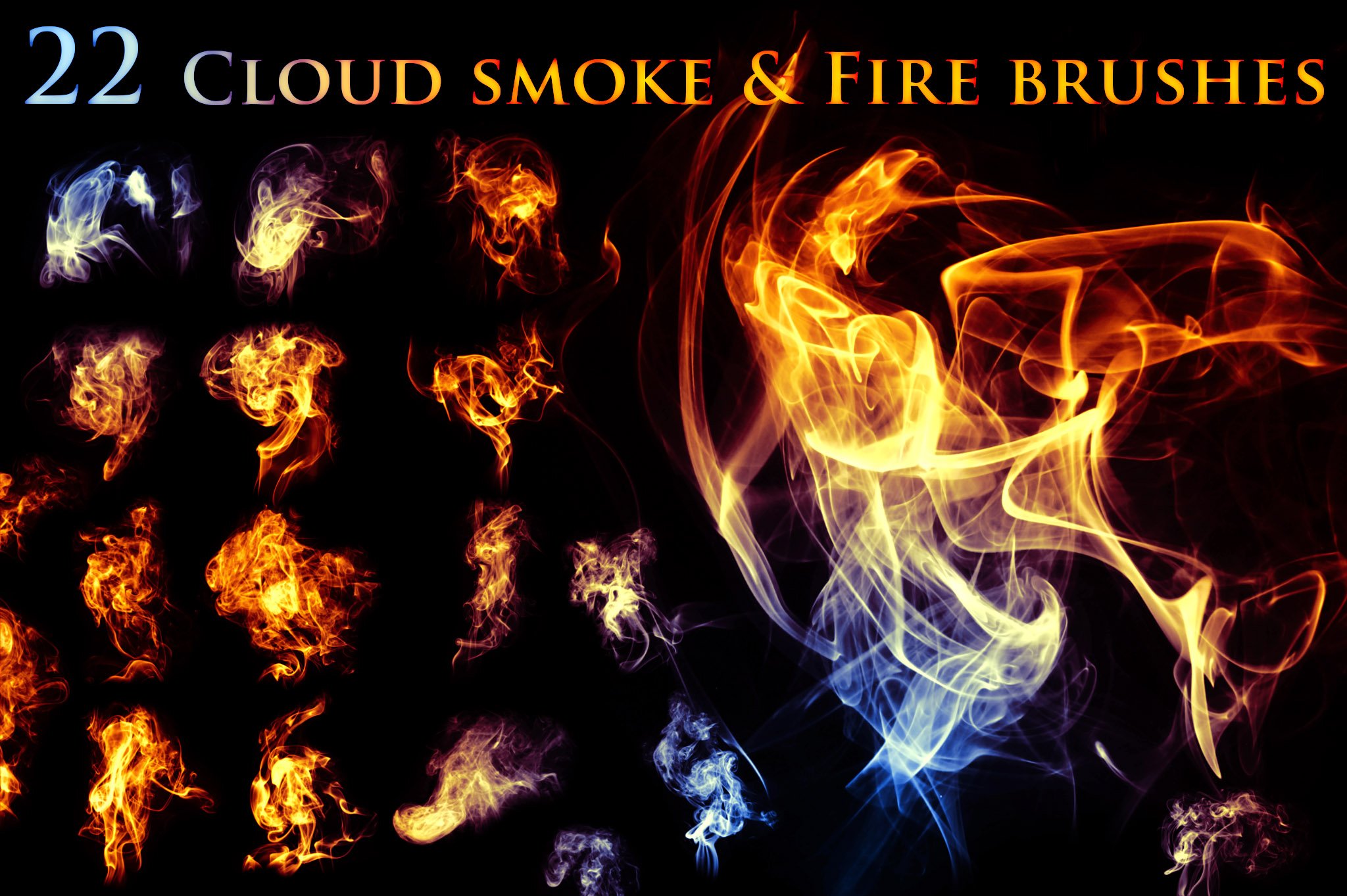 22 Cloudy Smoke & Fire Brushescover image.