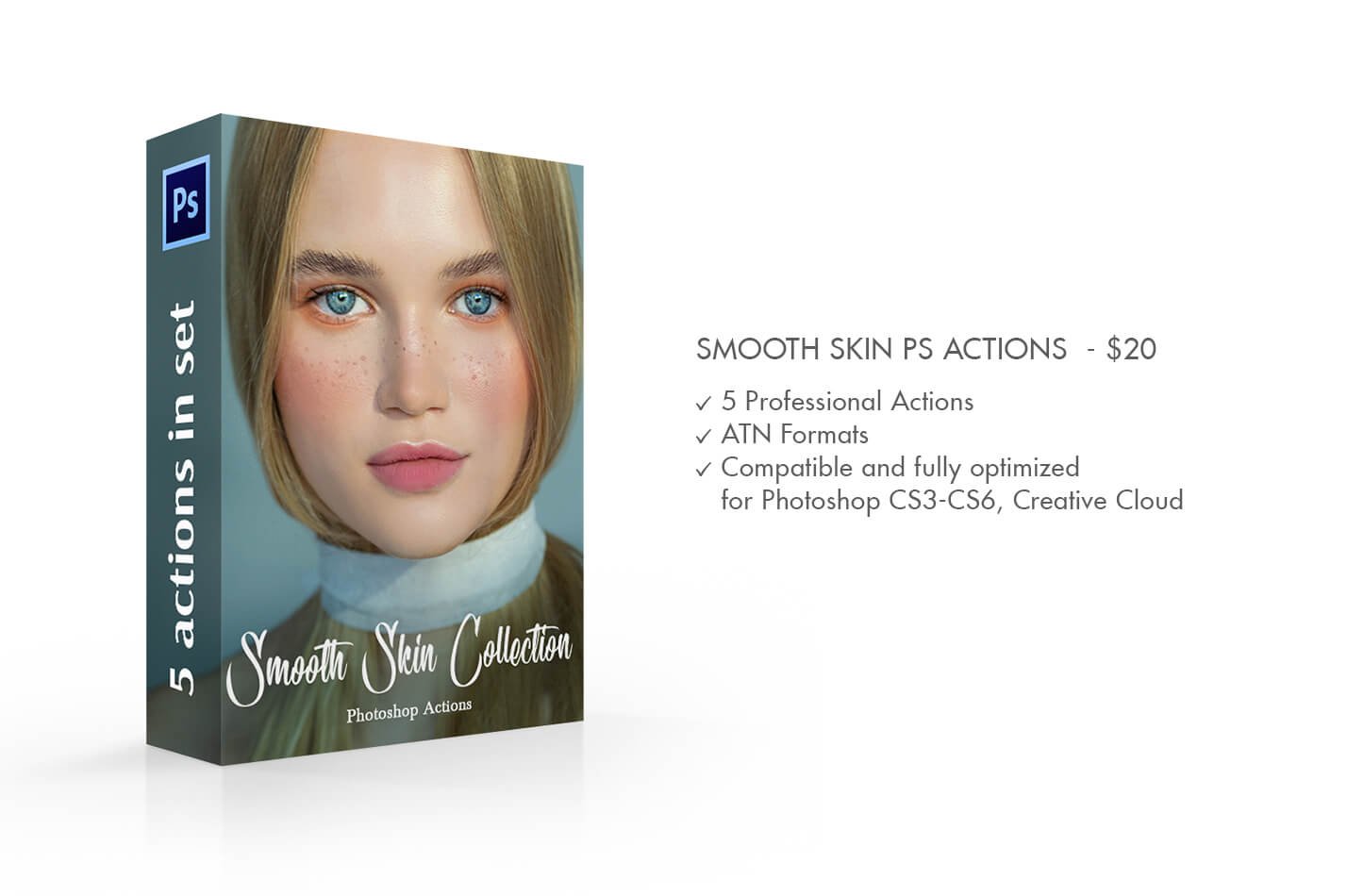 Smooth Skin Photoshop Actionspreview image.