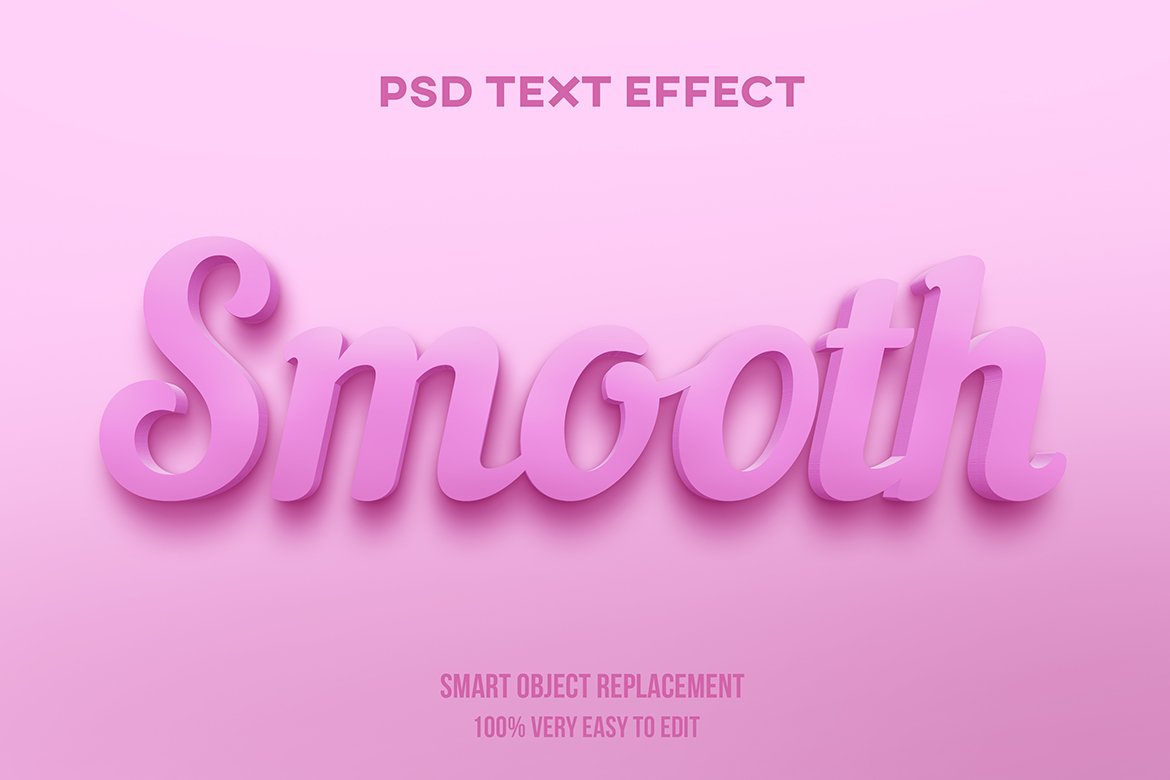 Smooth 3D Text Effect Psdcover image.