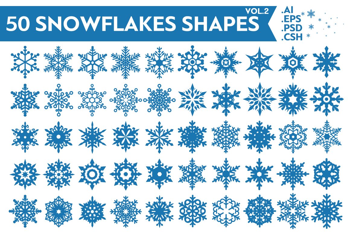 50 Snowflakes Vector Shapes Vol.2cover image.