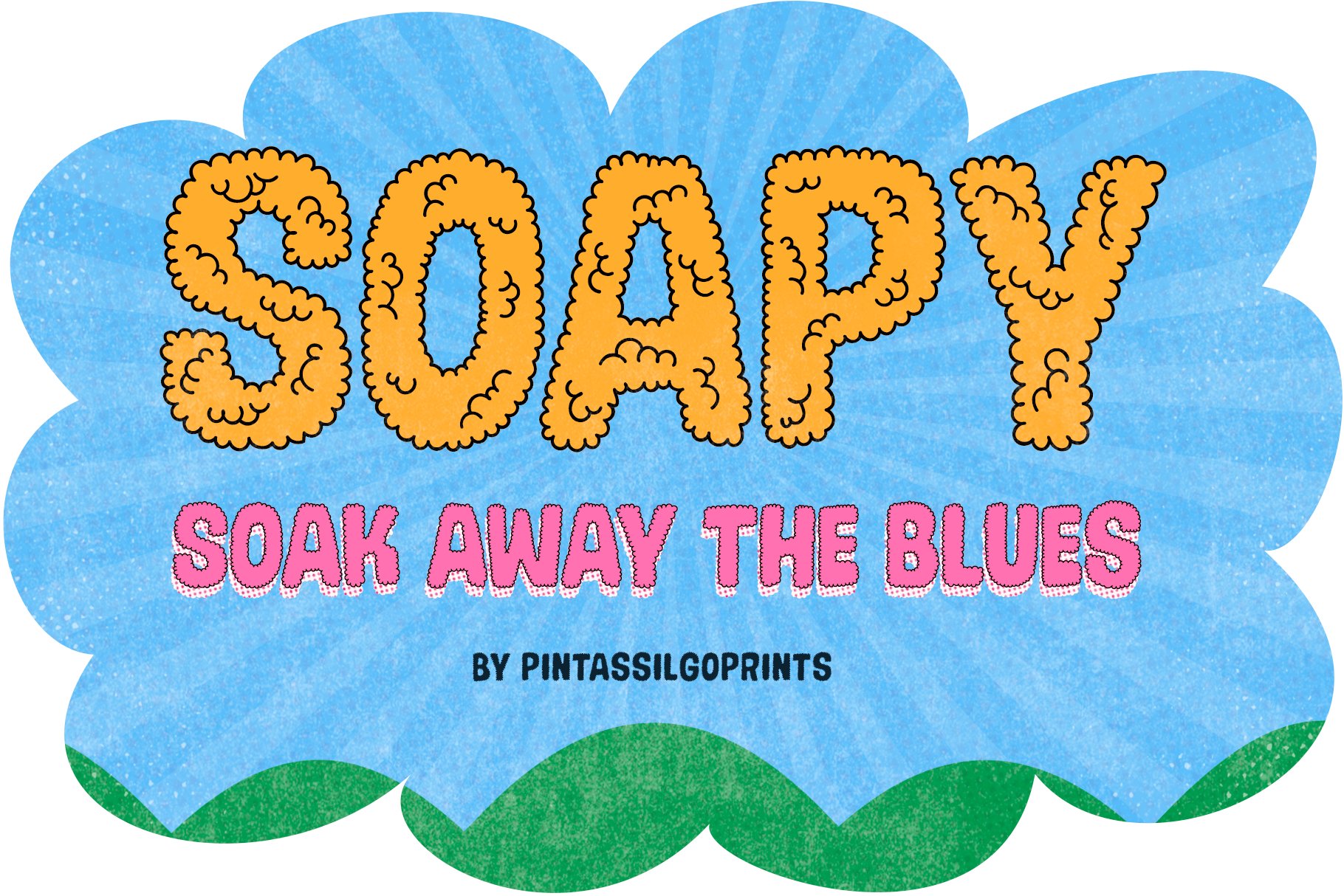 Soapy Family: 4 bubbly fonts cover image.