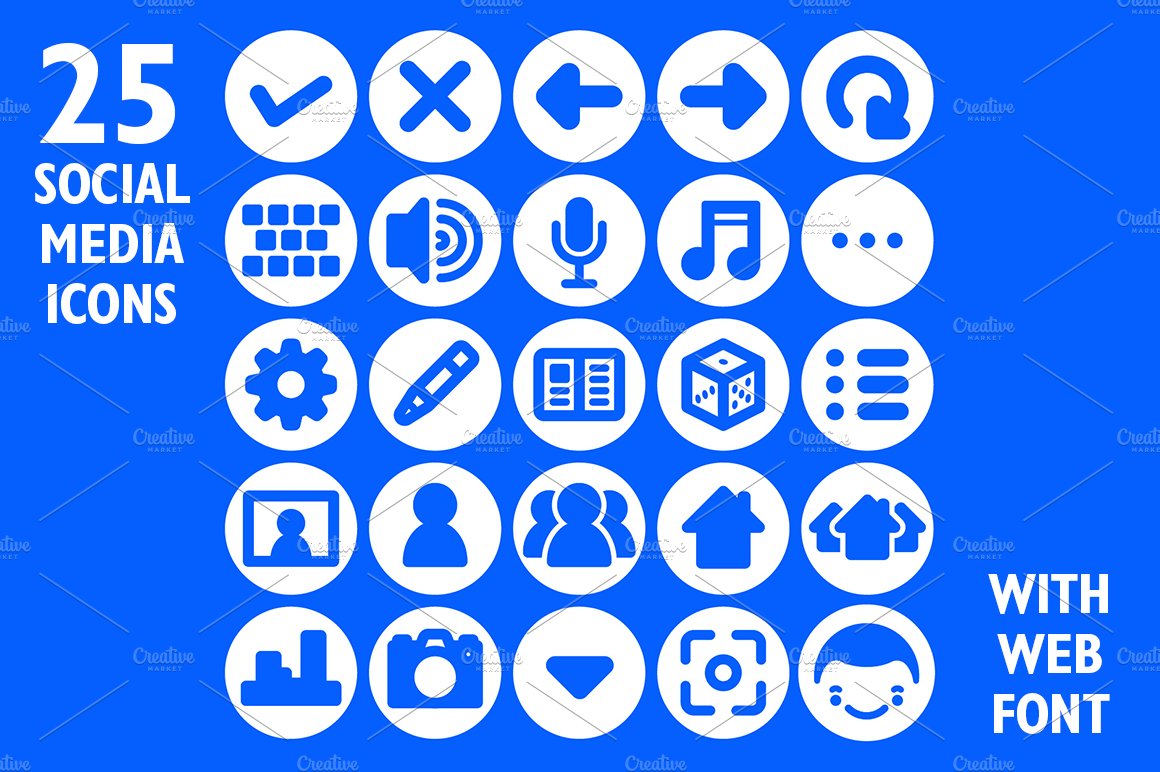 Social Media App Icon Set & Web Font cover image.