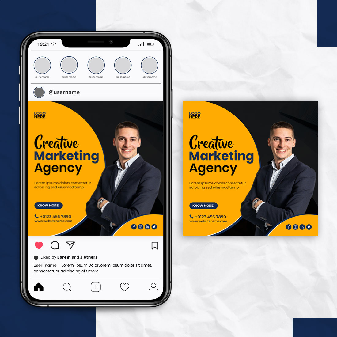 Corporate Digital Marketing Social Media Post Template - MasterBundles