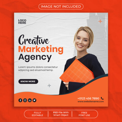 Creative Digital Marketing Social Media Post Template cover image.