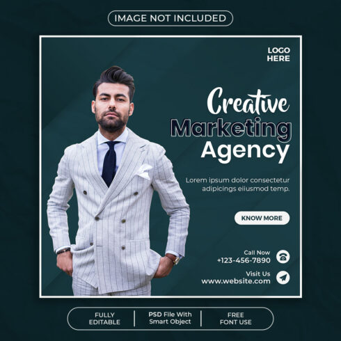 Creative Digital Marketing Social Media Post Template cover image.