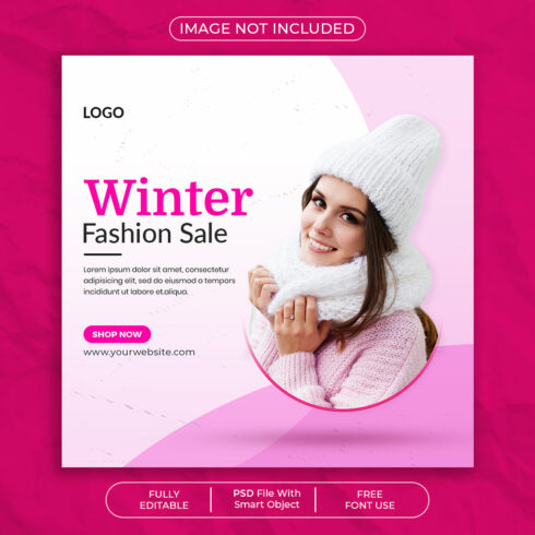 Winter Fashion Sale Social Media Post Template cover image.