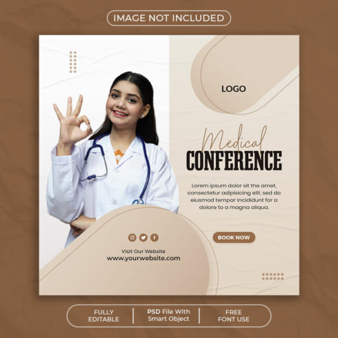 Medical Healthcare Conference Social Media Post Template cover image.