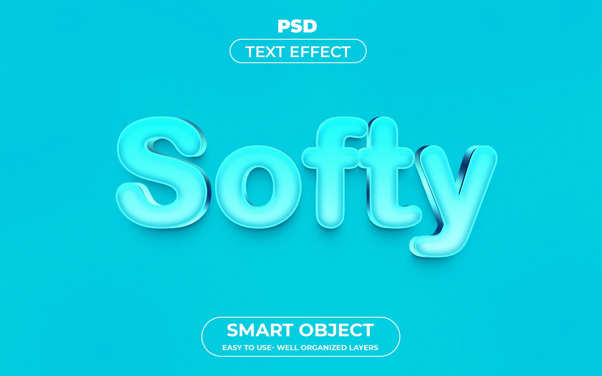 Softy 3D Editable psd Text Effectcover image.