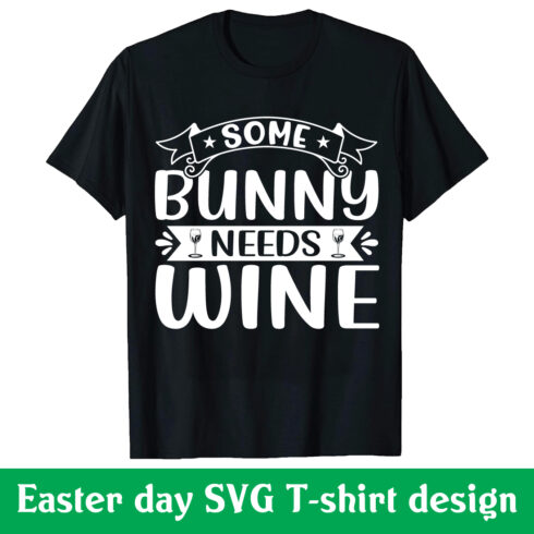 Some bunny needs wine SVG T-shirt design cover image.