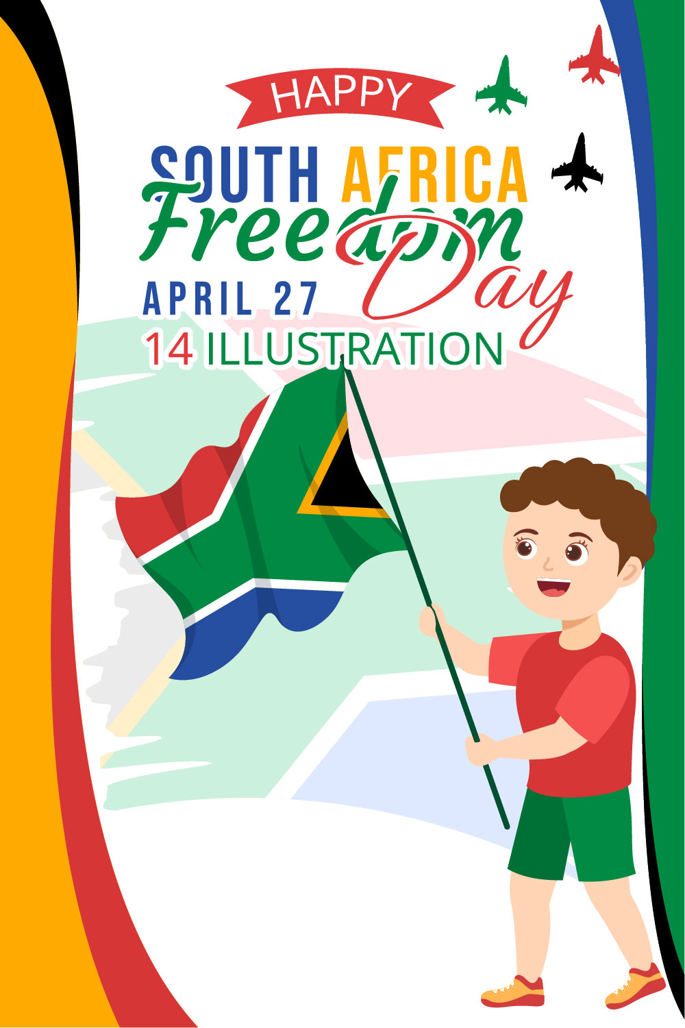 14 Happy South Africa Freedom Day Illustration pinterest preview image.