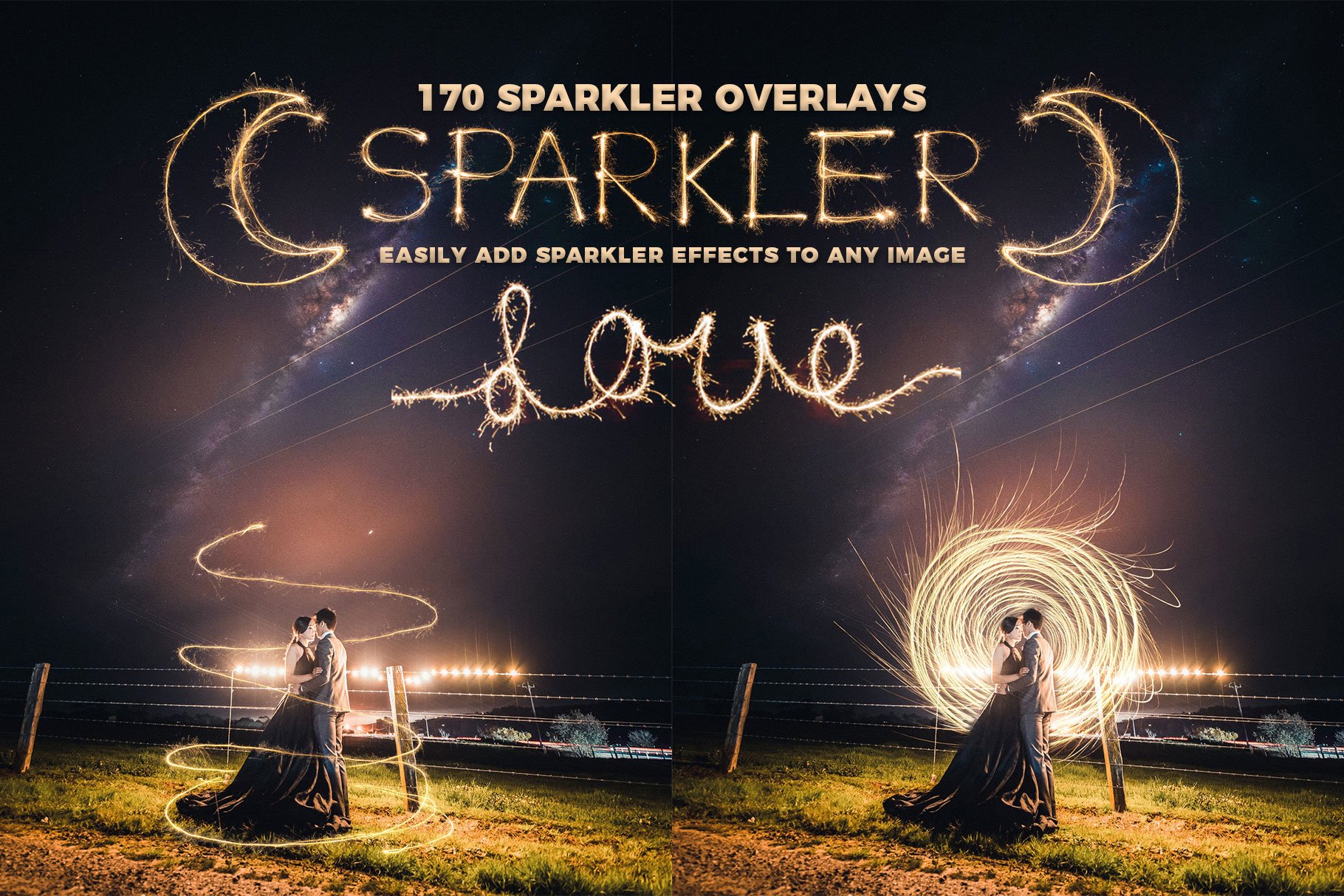 170 Sparkler Overlays for Photoshopcover image.
