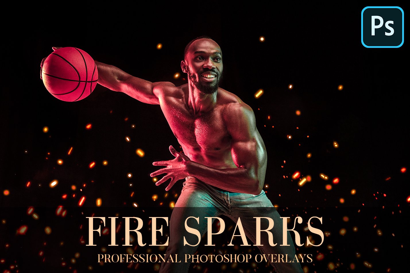 Fire Sparks Overlays Photoshopcover image.