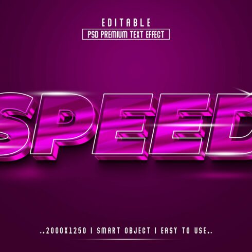 Speed 3D Editable Text Effect stylecover image.