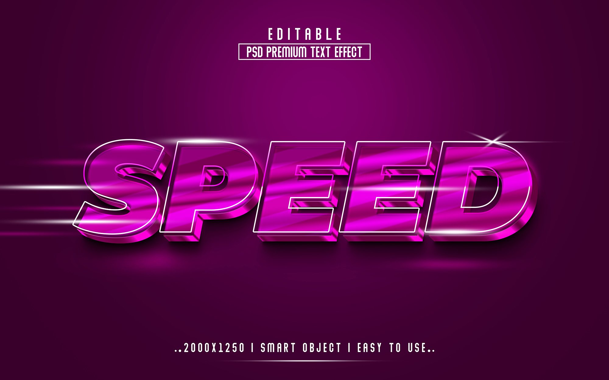 Speed 3D Editable Text Effect stylecover image.