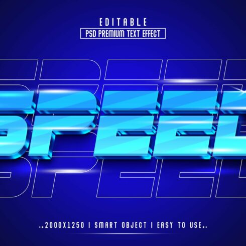 Speed 3D Editable Text Effect stylecover image.