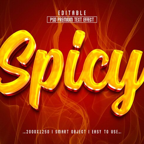 Spicy 3D Editable Text Effect stylecover image.