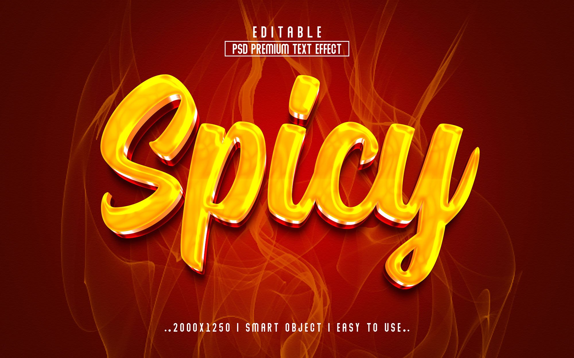 Spicy 3D Editable Text Effect stylecover image.