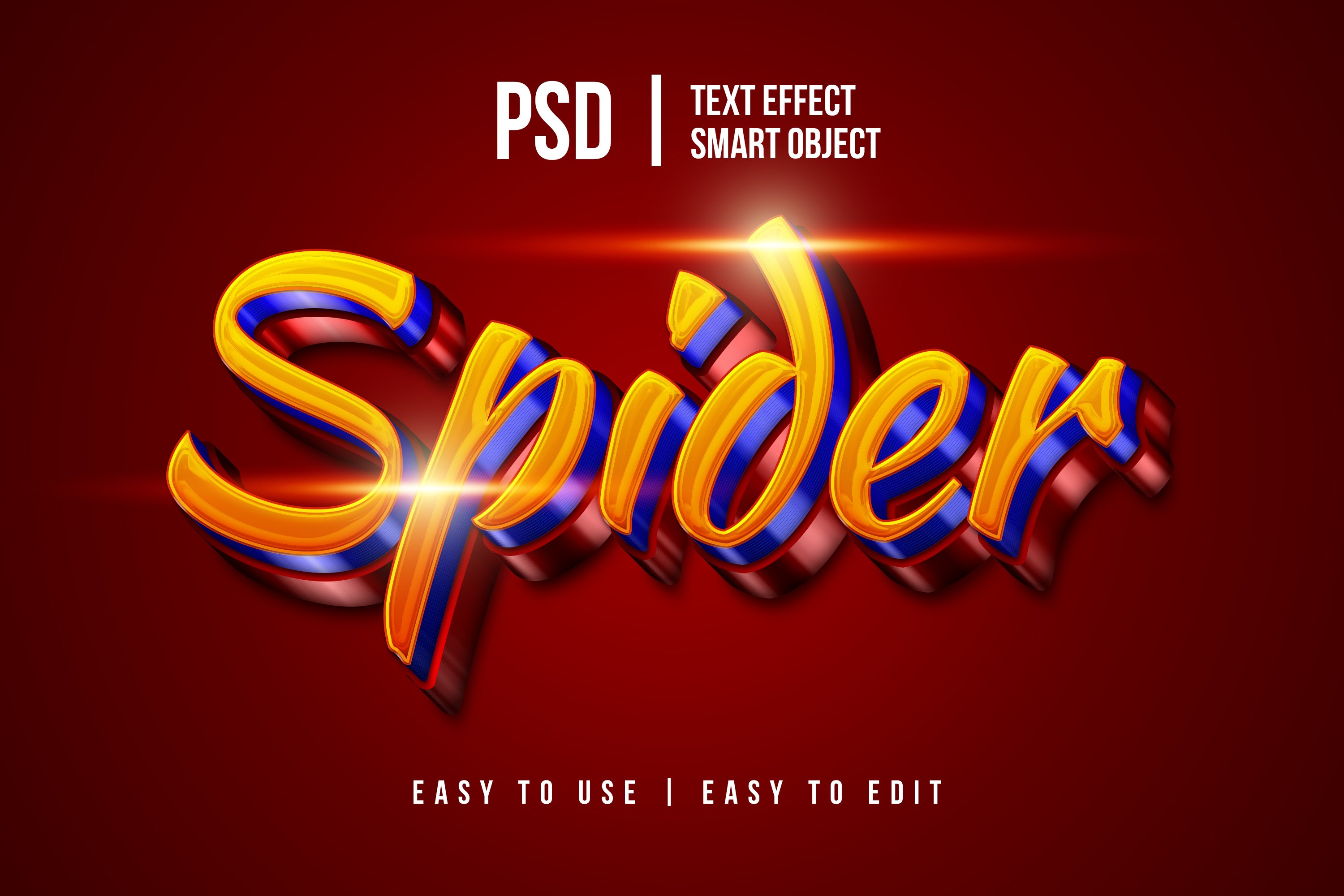 hero spider editable text 3d effectcover image.