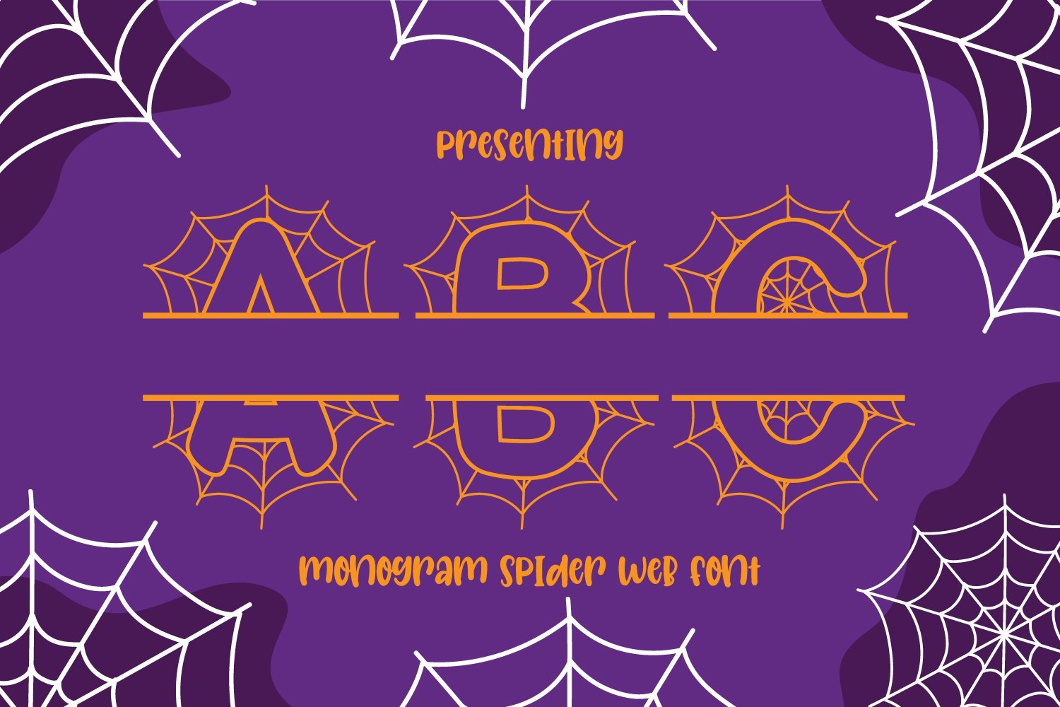 Spider Web Halloween Monogram Font cover image.