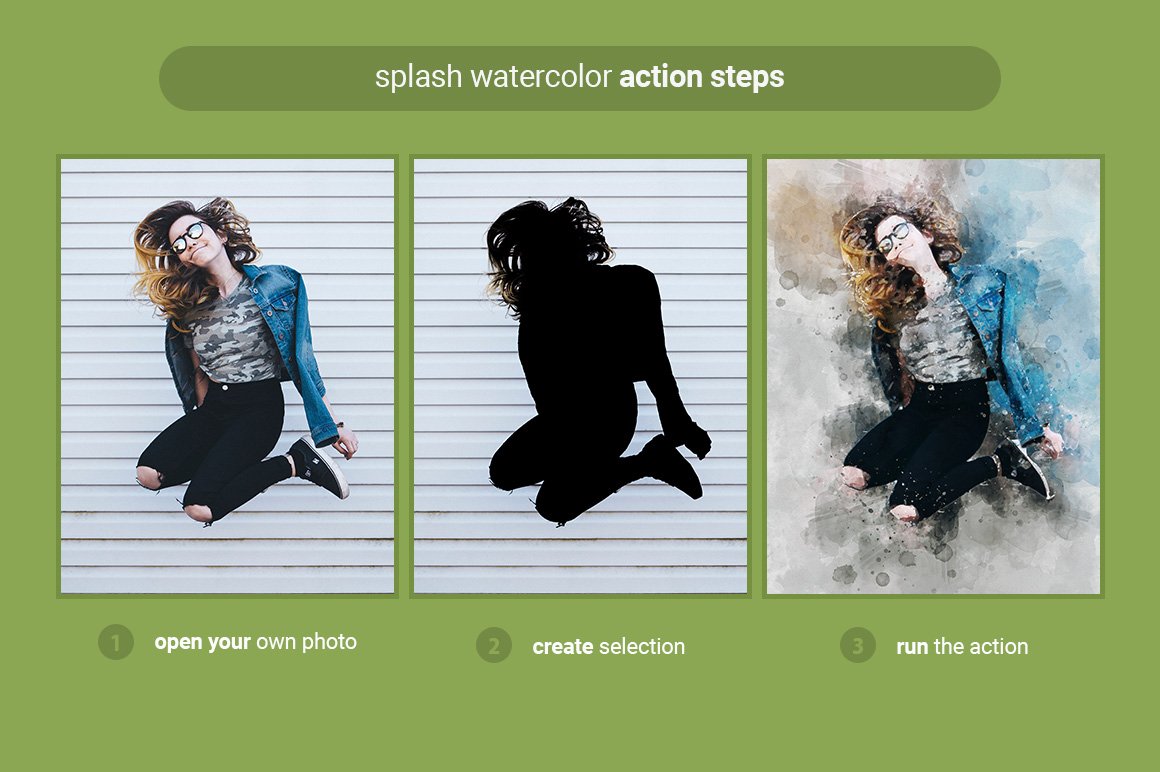 Splash Watercolor Photoshop Actionpreview image.