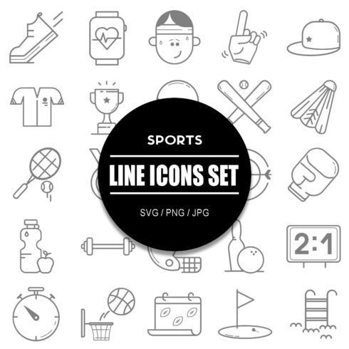 Sports Line Icon Set cover image.