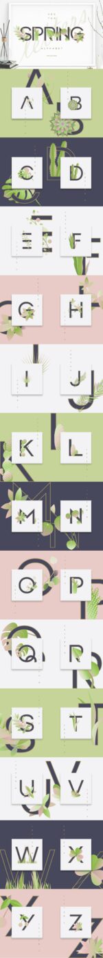 Spring alphabet letters – MasterBundles