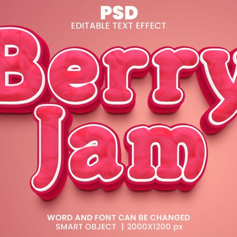 Berry jam 3d Editable Text Effectcover image.