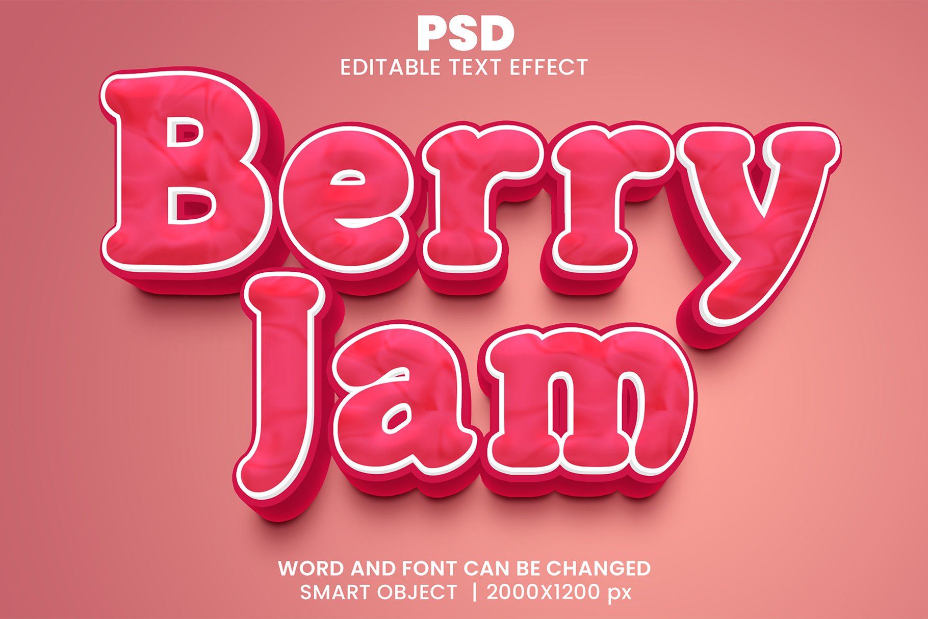 Berry jam 3d Editable Text Effectcover image.