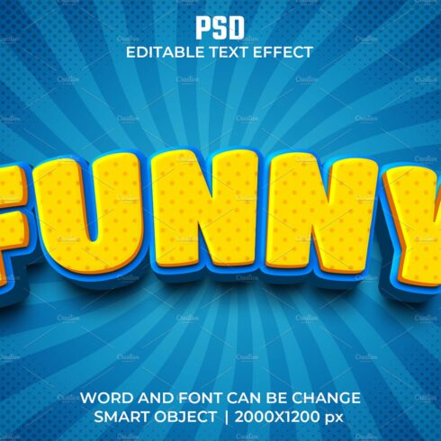 Funny 3d Editable Psd Text Effectcover image.
