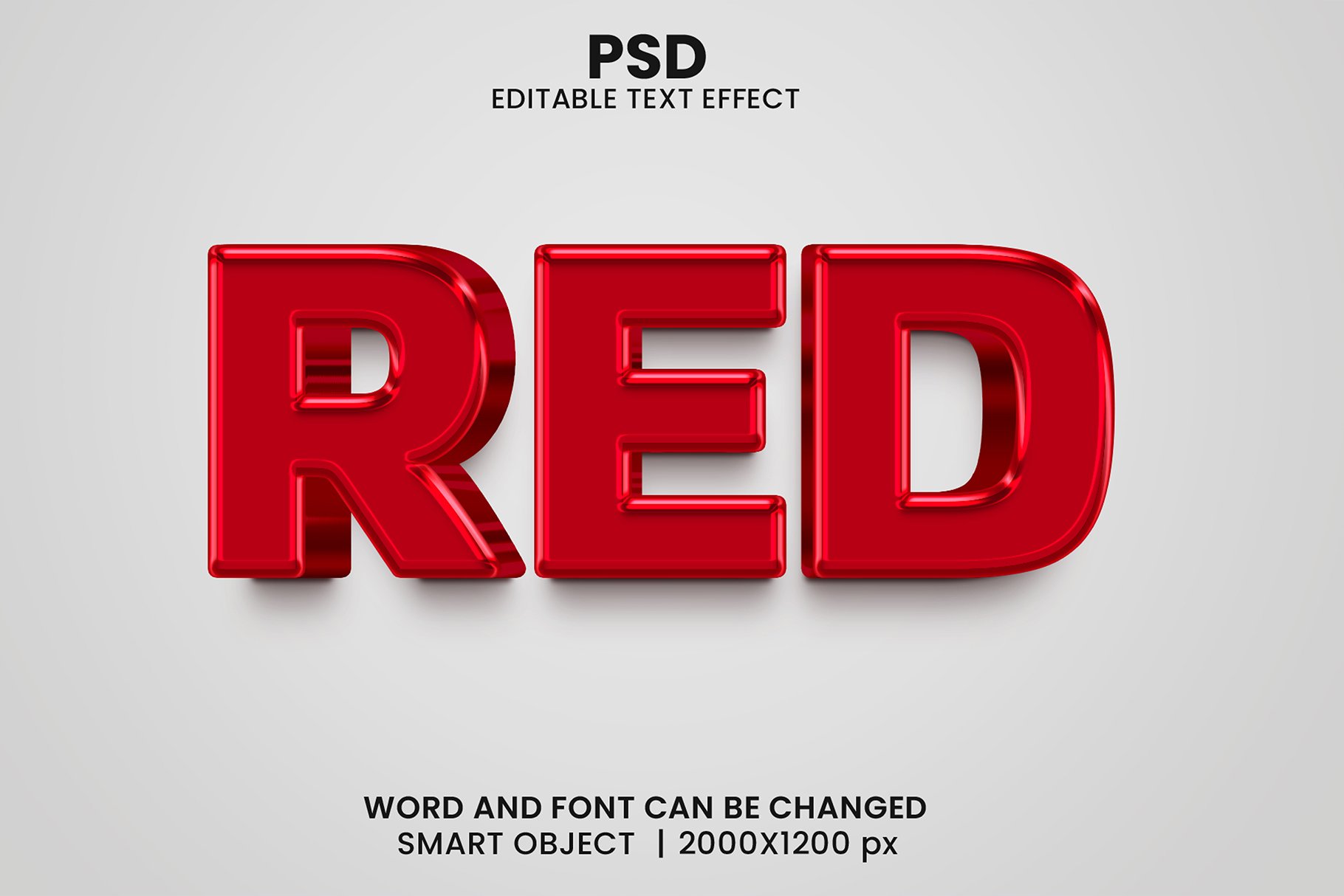 Red 3d Editable Text Effect Stylecover image.