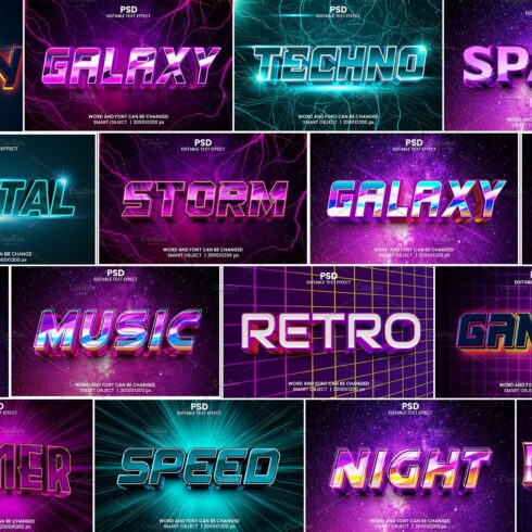 RGB Neon 3d Psd Text Effectcover image.