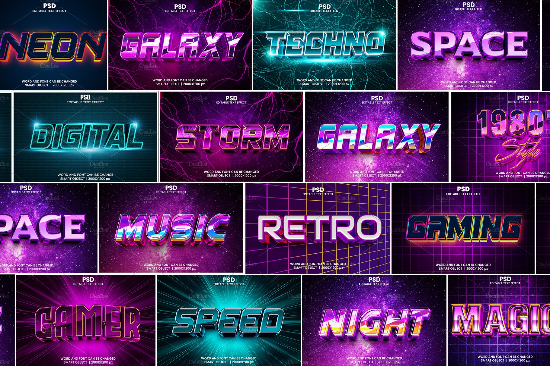 RGB Neon 3d Psd Text Effectcover image.